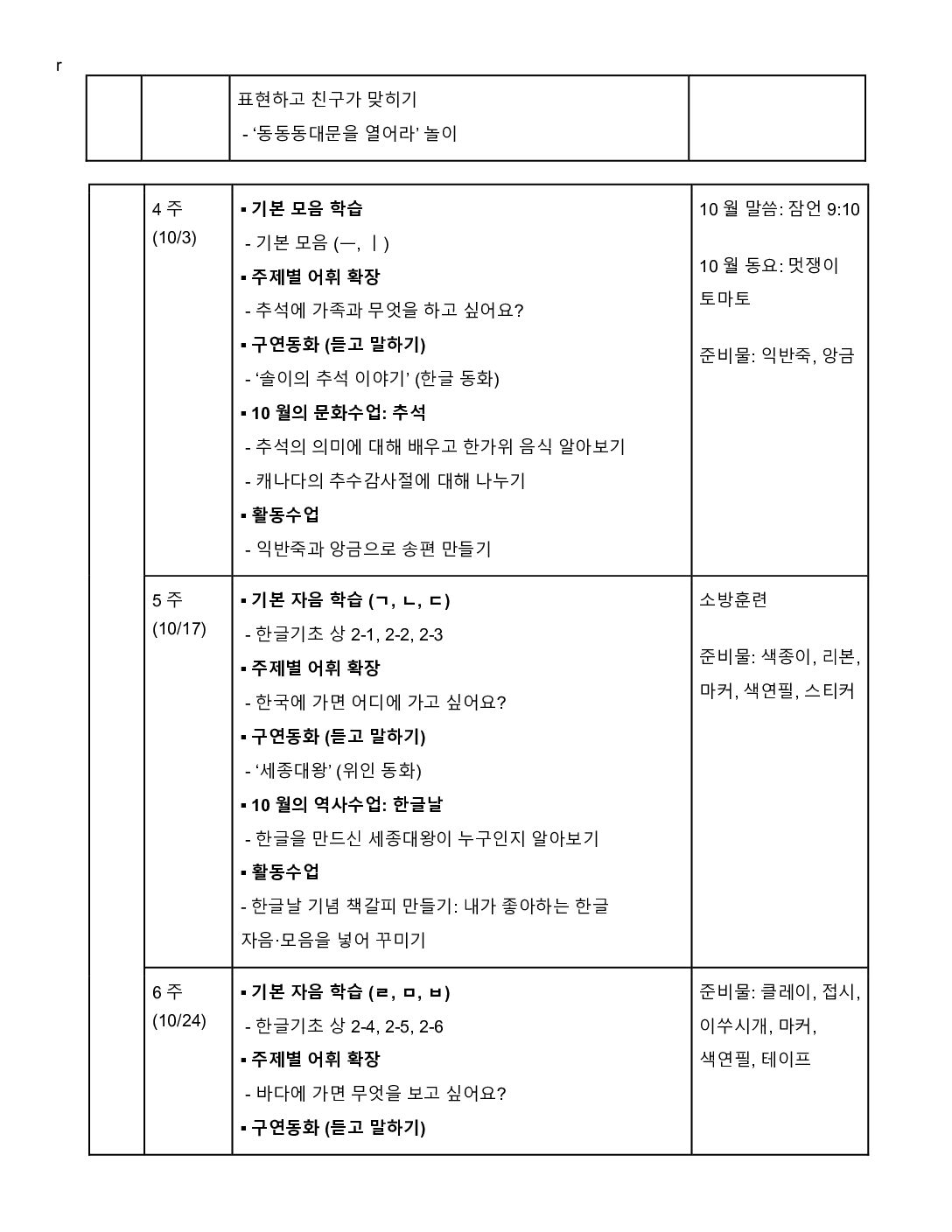 제 15회 초급 1 A반 연중학습지도안-2