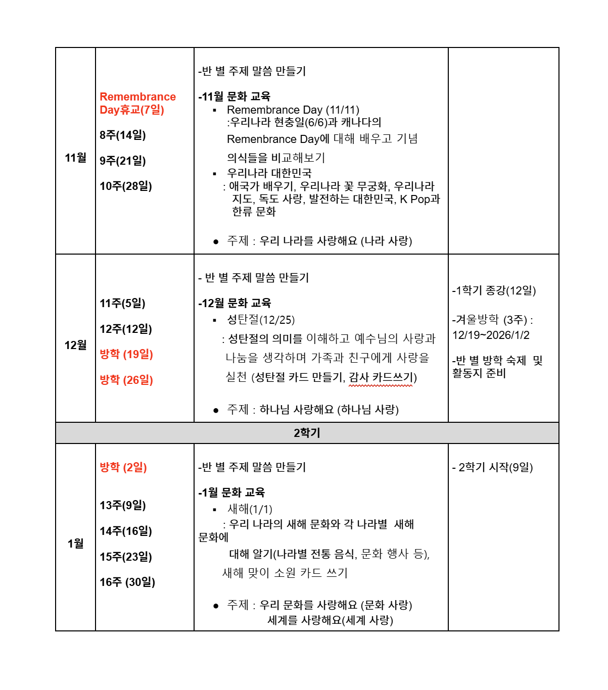 연중교육과정